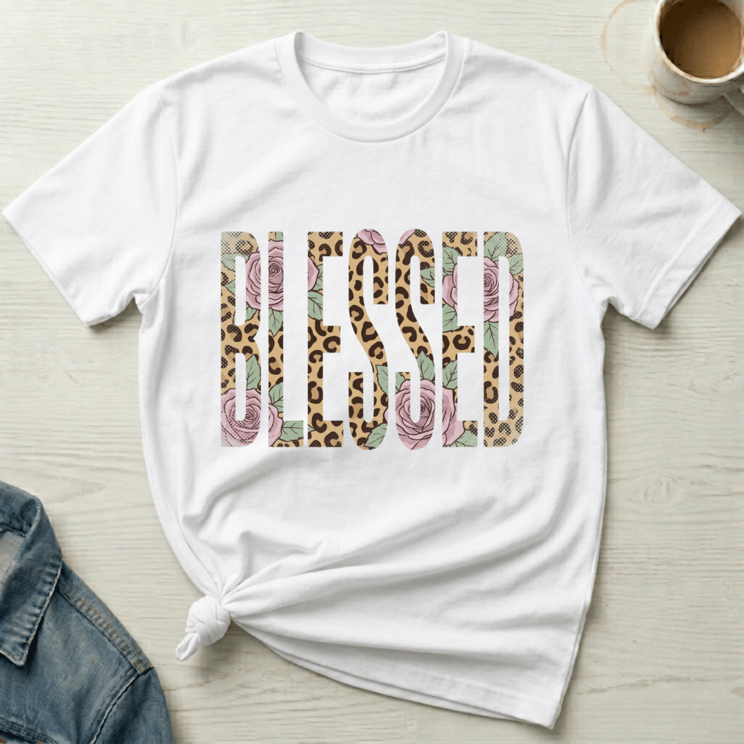 mom life tee that says Blessed Mom T-Shirt for moms