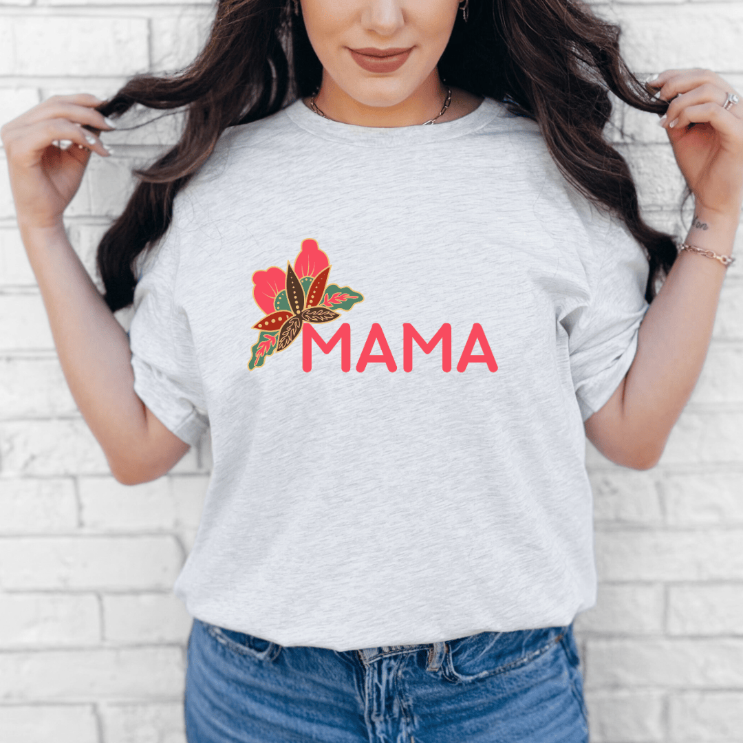 mom life tee that says Bright Floral Mom T-Shirt for moms