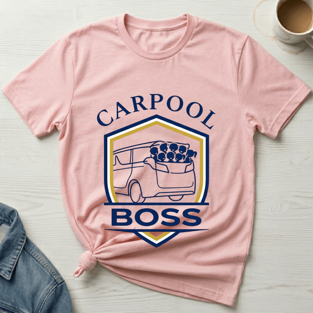 mom life tee that says Carpool Boss Mom T-Shirt for moms