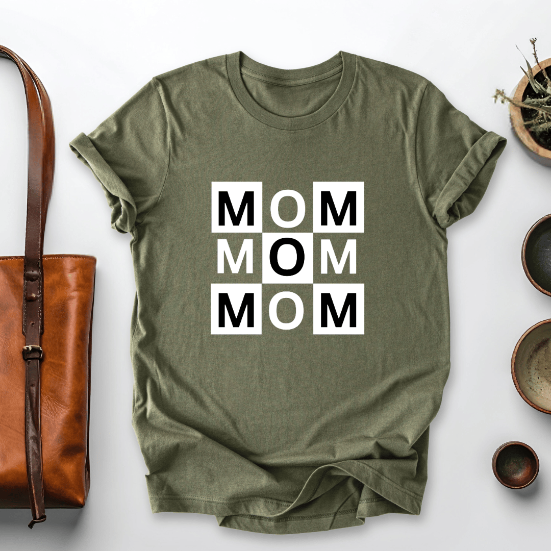 mom life tee that says Checkered Mom T-Shirt for moms