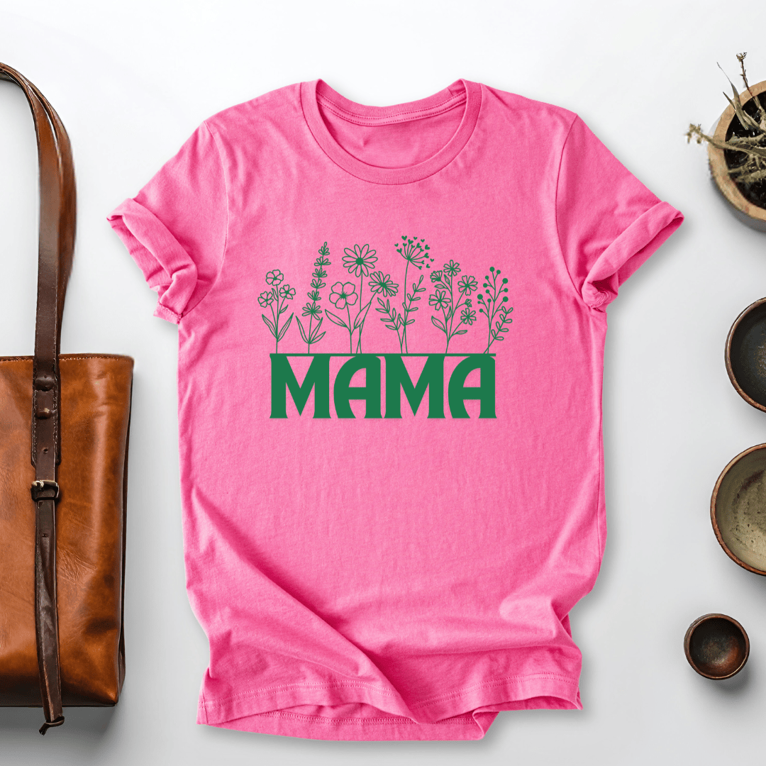 mom life tee that says Floral Line Art Mom T-Shirt for moms