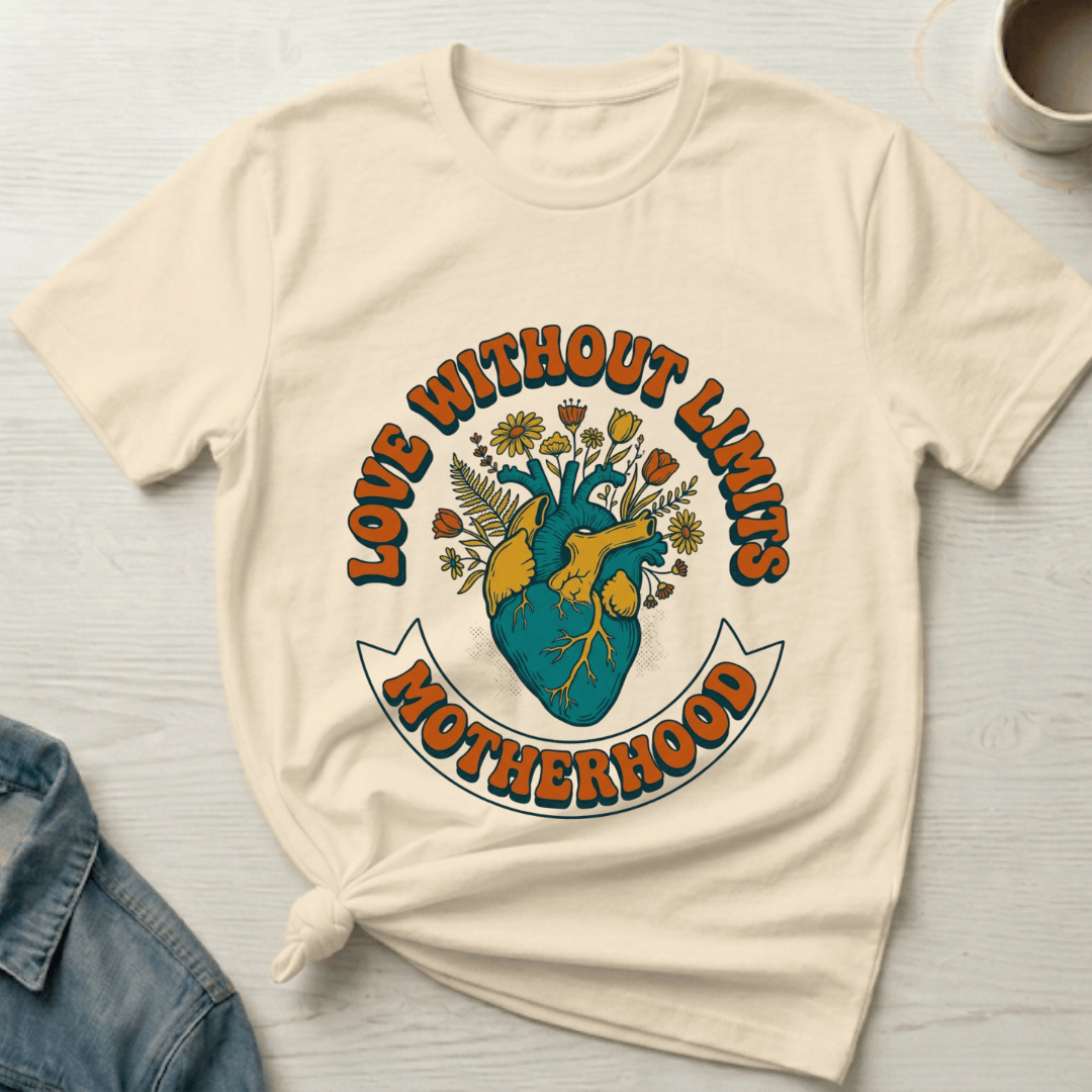 mom life tee that says Love Without Limits Mom T-Shirt for moms