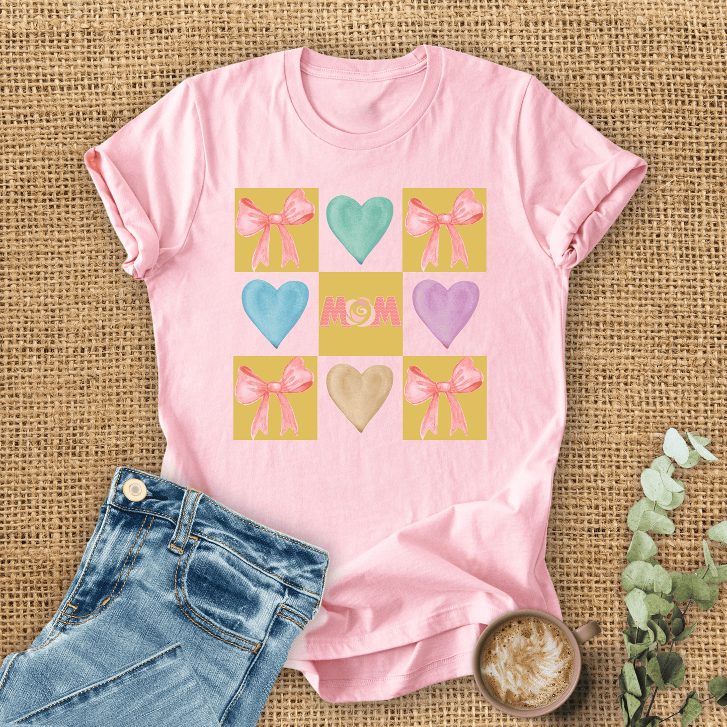mom life tee that says Mom Bows T-Shirt for moms