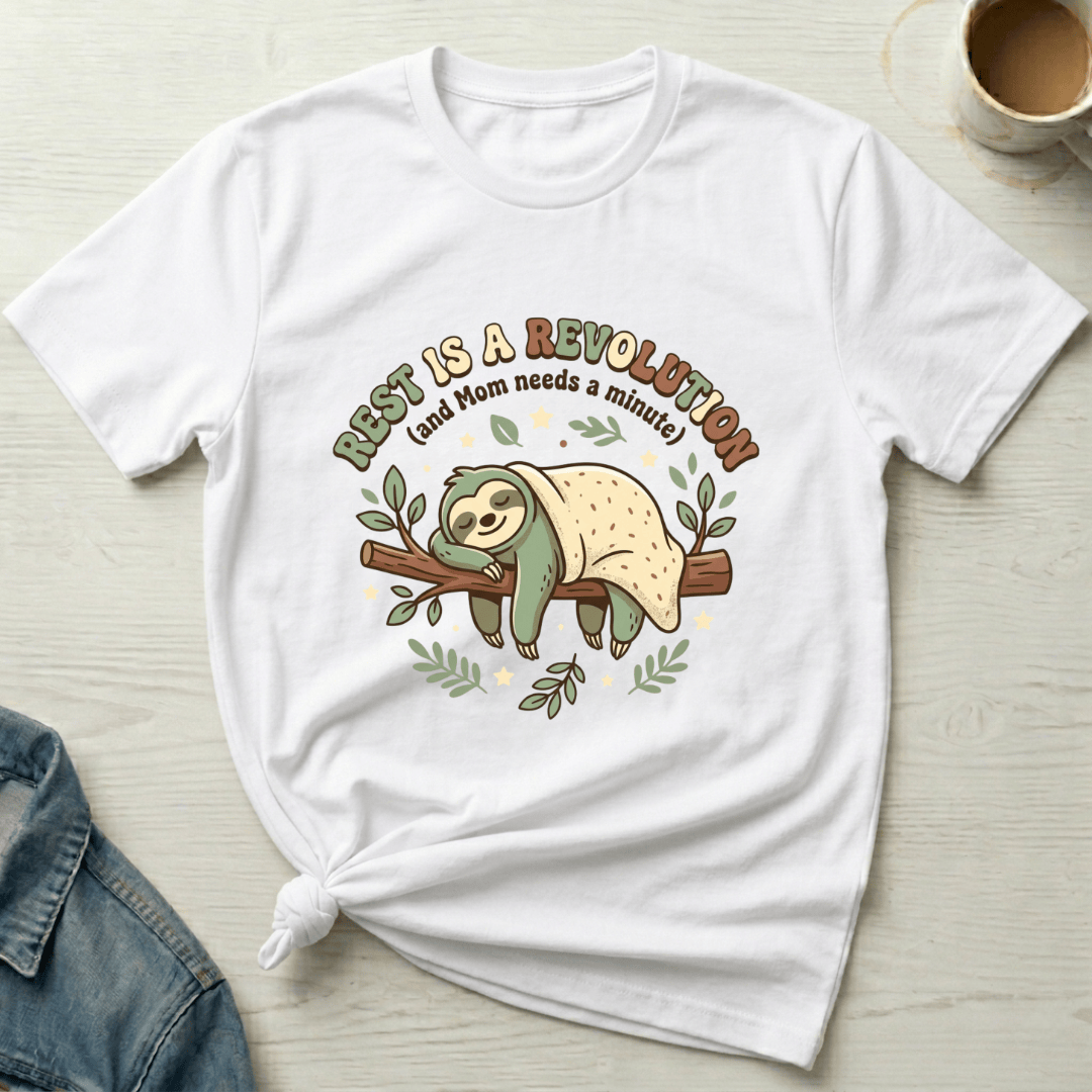 mom life tee that says Resting Sloth Mom T-Shirt for moms