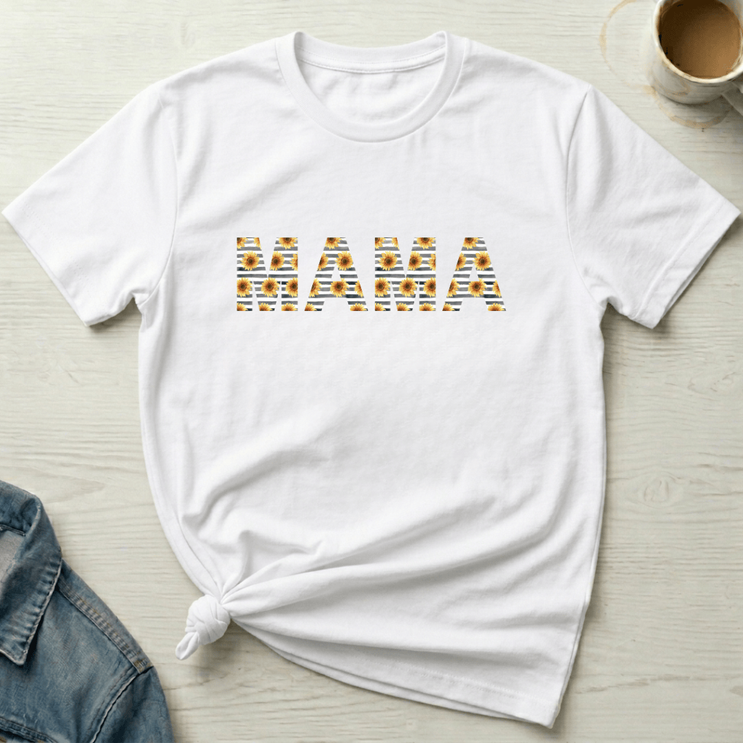 mom life tee that says Sunflower Mama Mom T-Shirt for moms