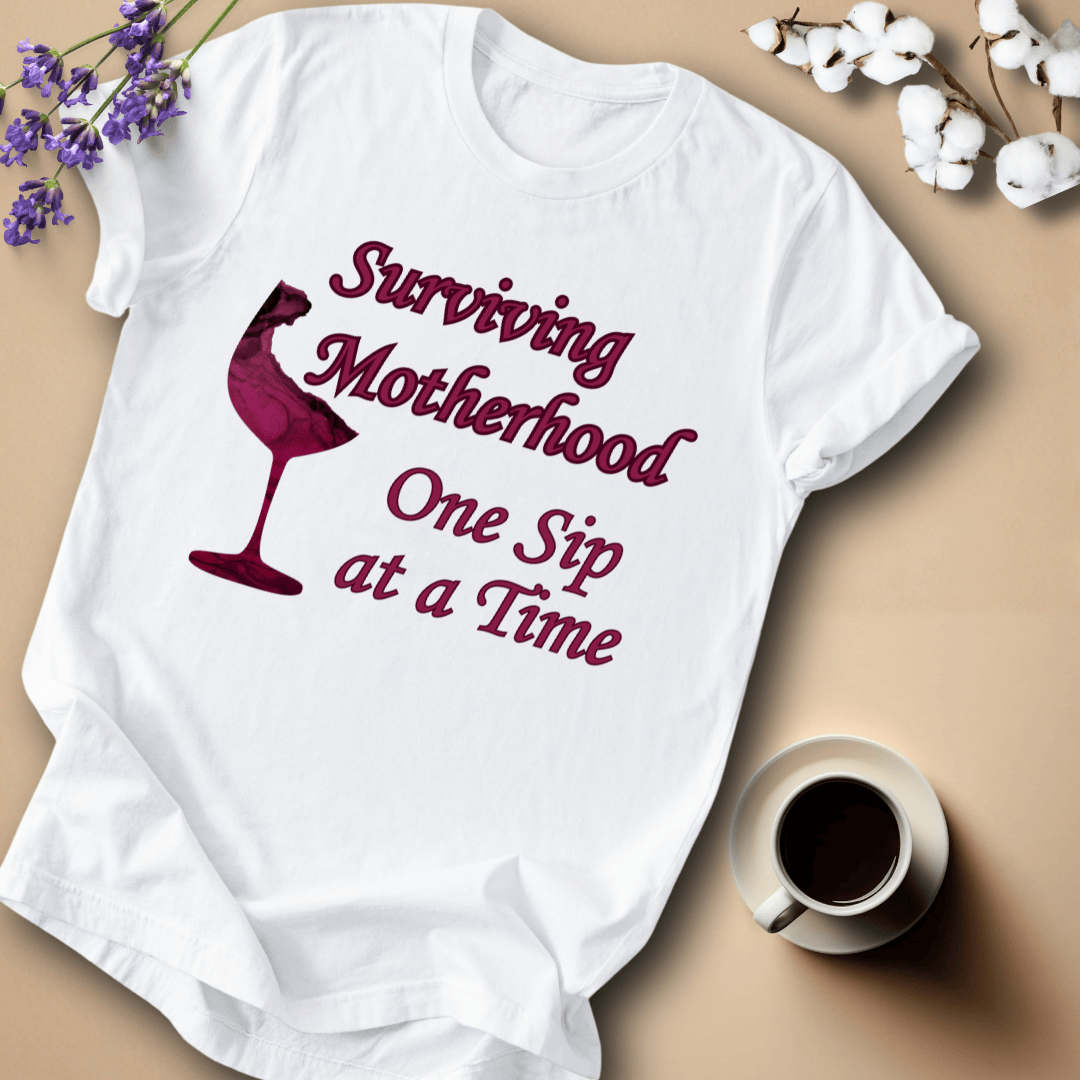 mom life tee that says Surviving Mom T-Shirt for moms
