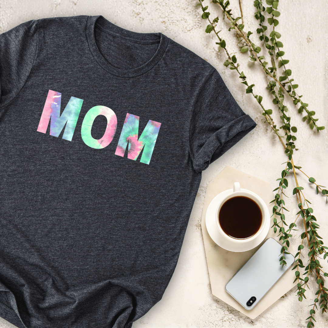 mom life tee that says Tie Dye Mom T-Shirt for moms