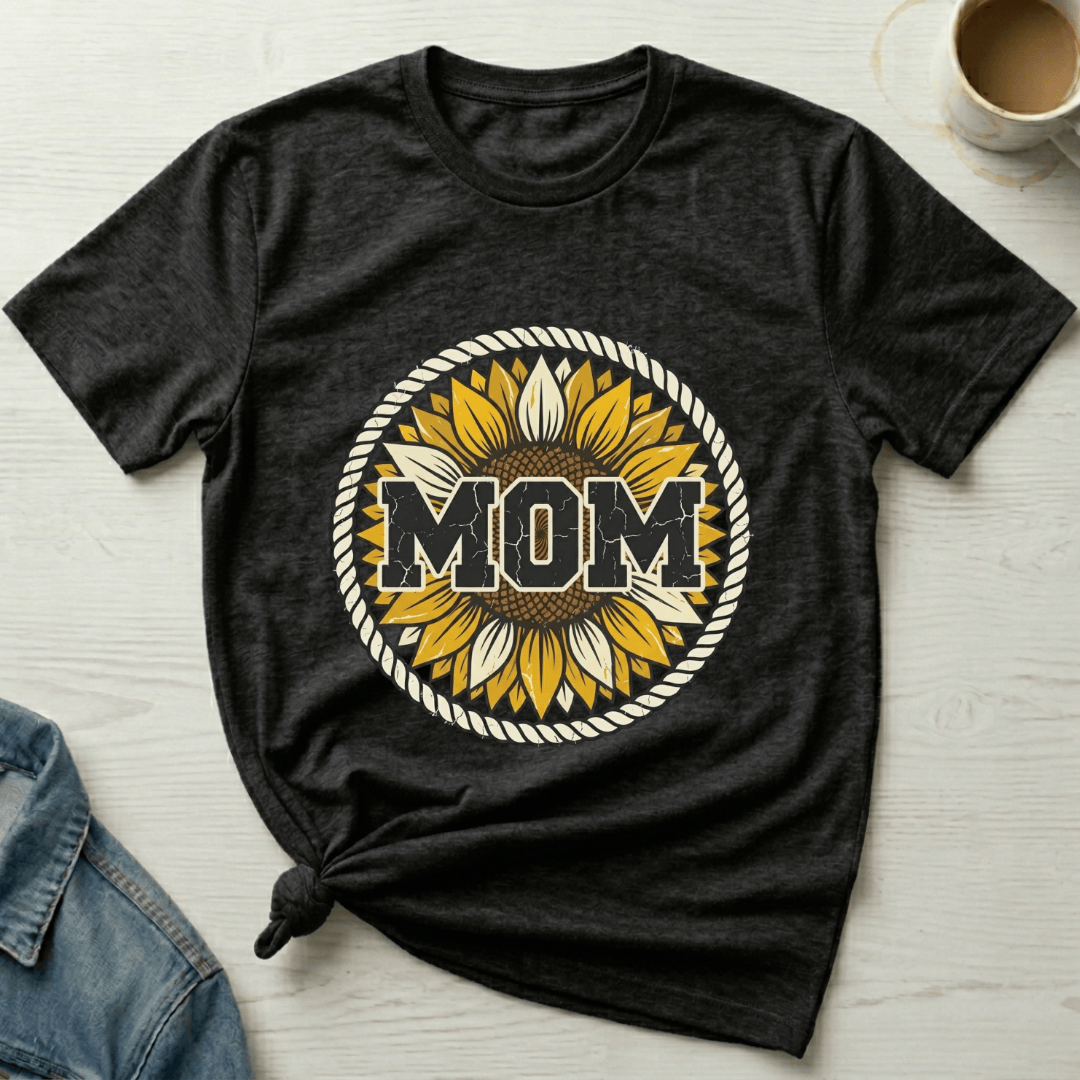 mom life tee that says Sunflower Mom T-Shirt for moms