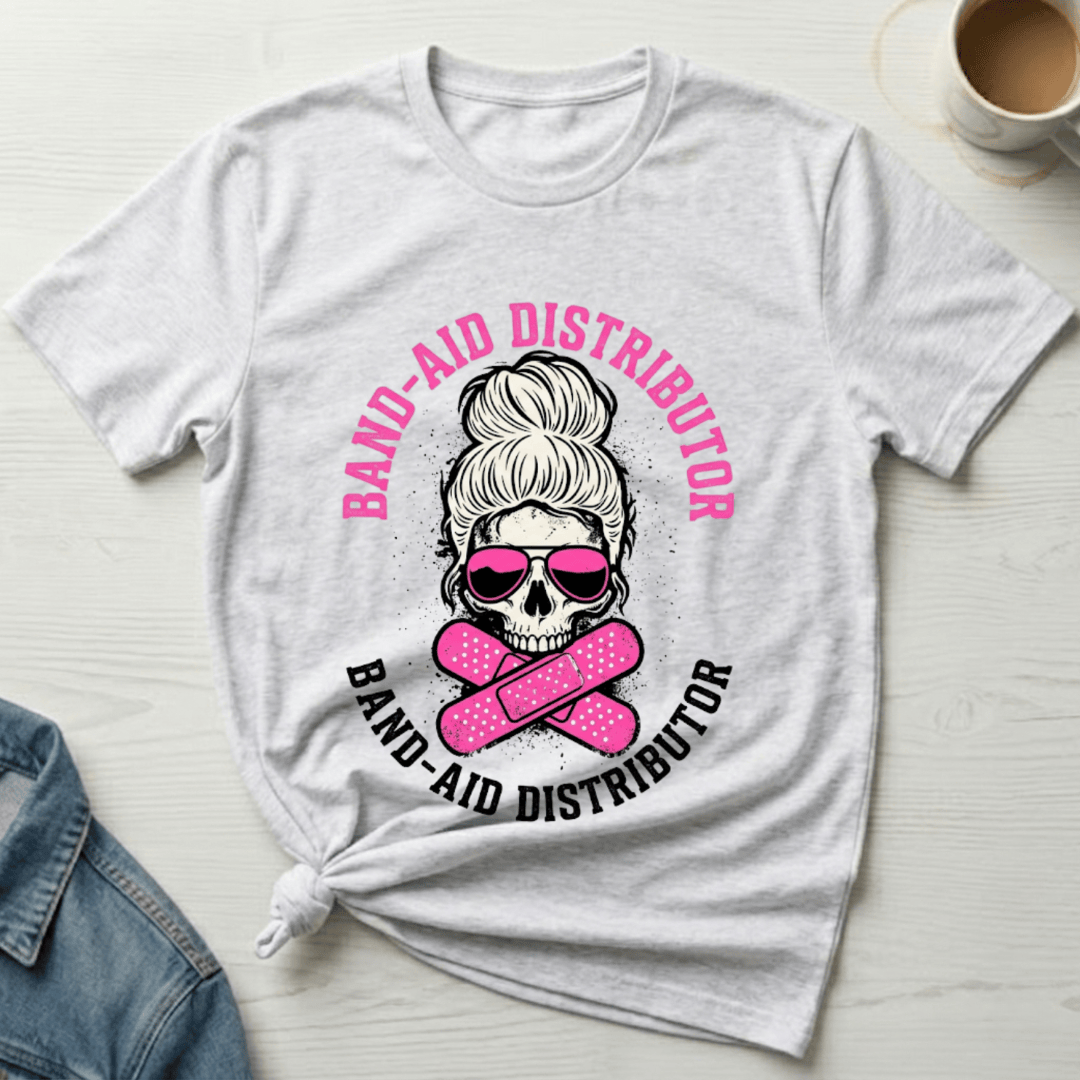 mom life tee that says Band-aids and Mom T-Shirt for moms