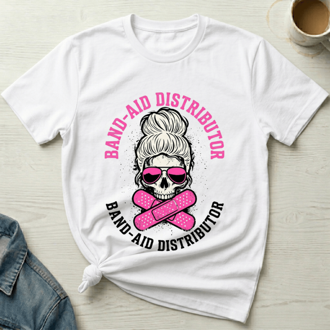 mom life tee that says Band-aids and Mom T-Shirt for moms