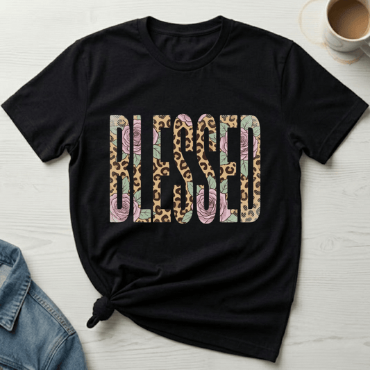 mom life tee that says Blessed Mom T-Shirt for moms
