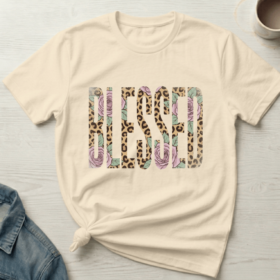 mom life tee that says Blessed Mom T-Shirt for moms