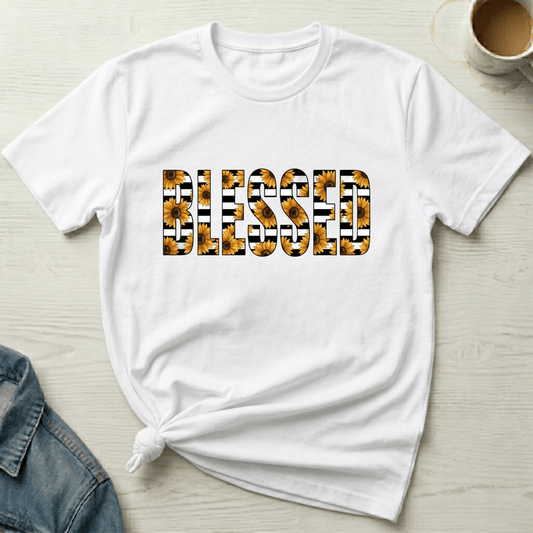 mom life tee that says Blessed Mom T-Shirt for moms