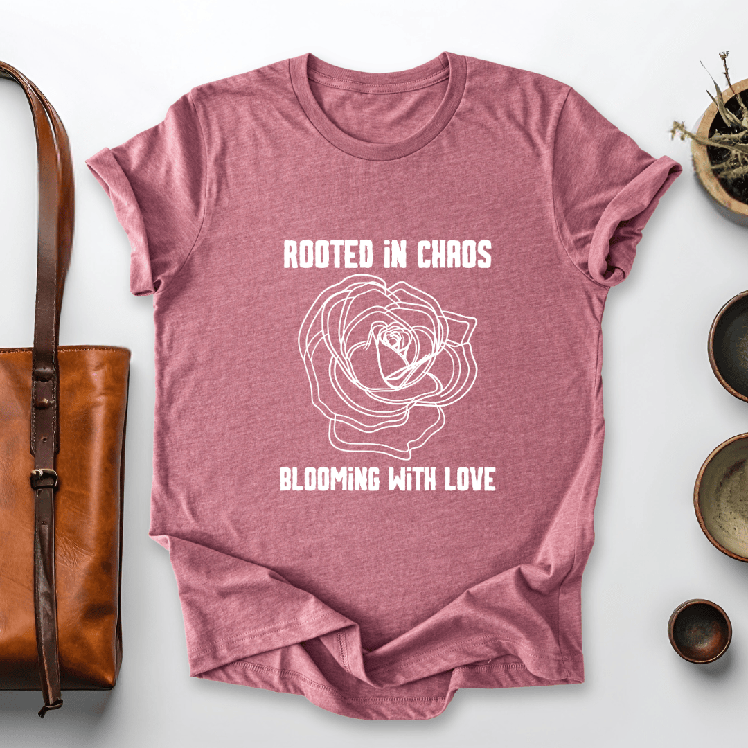 mom life tee that says Blooming With Love Mom T-Shirt for moms
