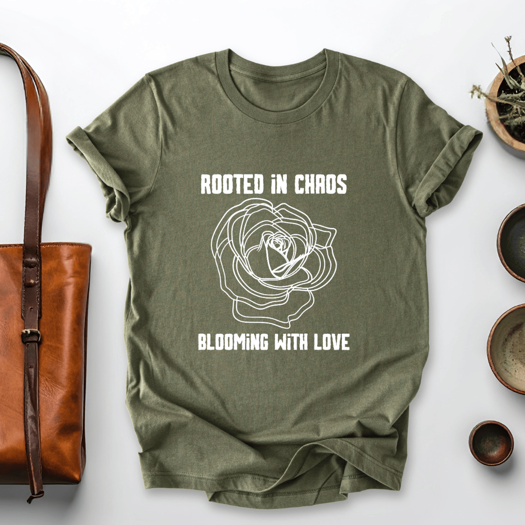 mom life tee that says Blooming With Love Mom T-Shirt for moms