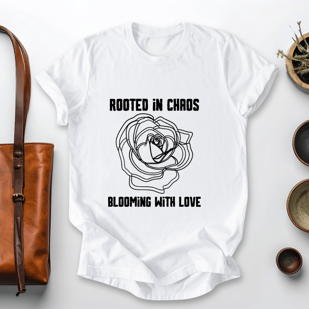 mom life tee that says Blooming With Love Mom T-Shirt for moms