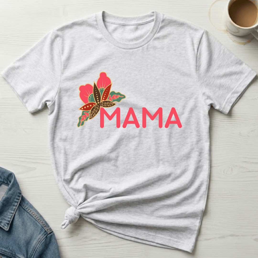 mom life tee that says Bright Floral Mom T-Shirt for moms