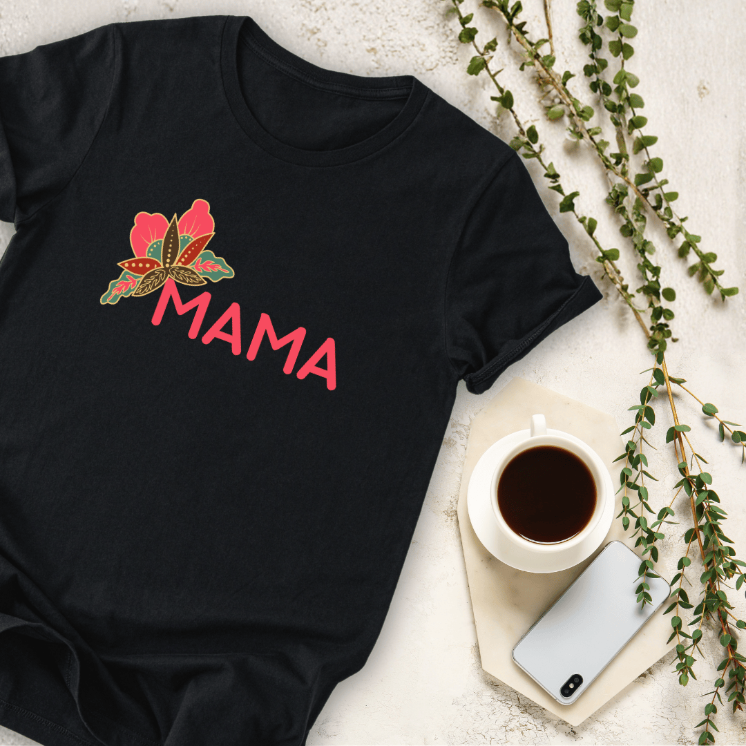 mom life tee that says Bright Floral Mom T-Shirt for moms