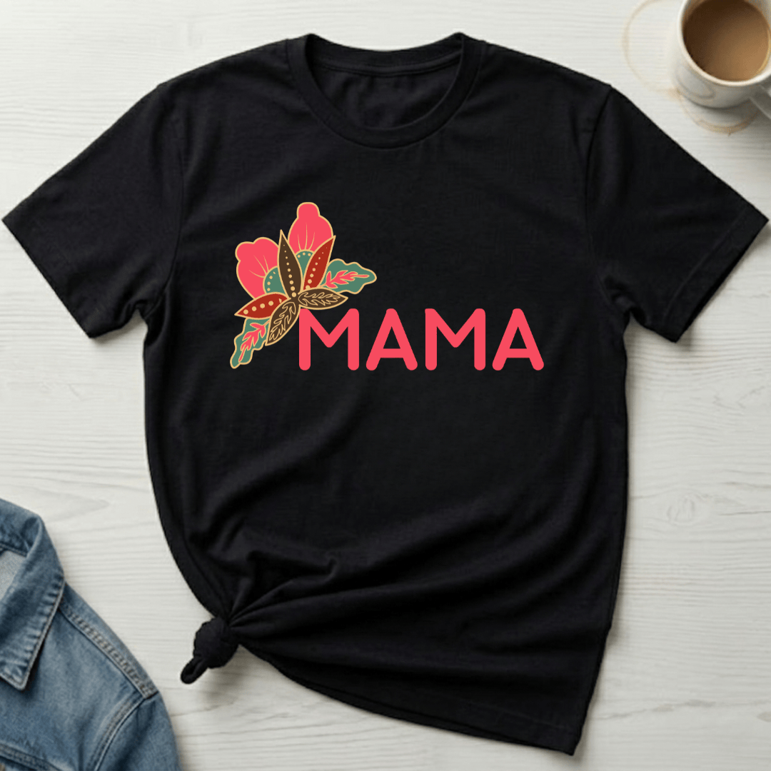 mom life tee that says Bright Floral Mom T-Shirt for moms