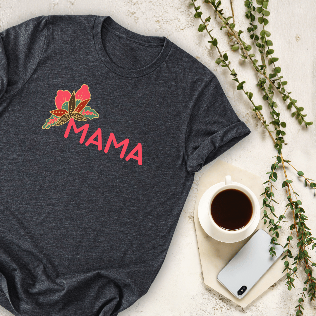 mom life tee that says Bright Floral Mom T-Shirt for moms