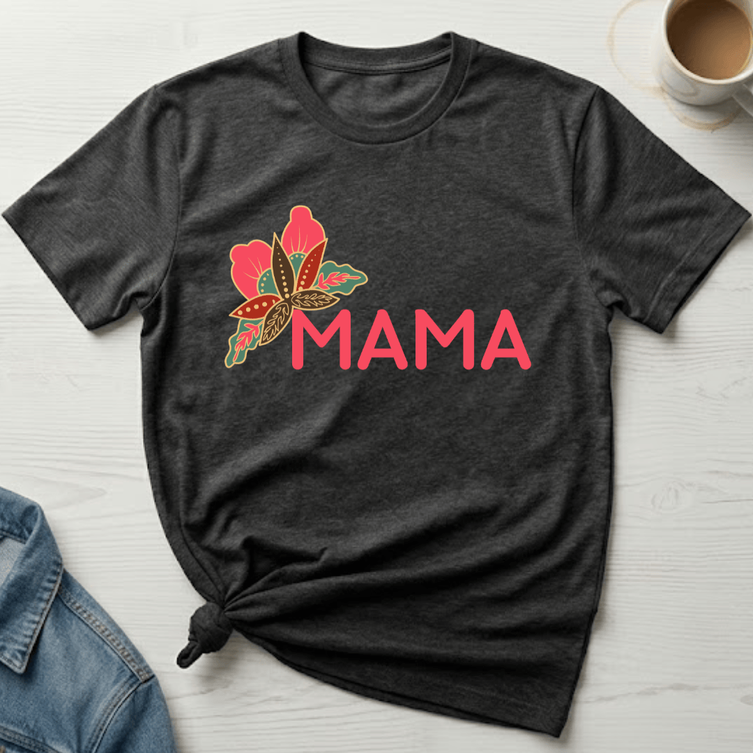 mom life tee that says Bright Floral Mom T-Shirt for moms