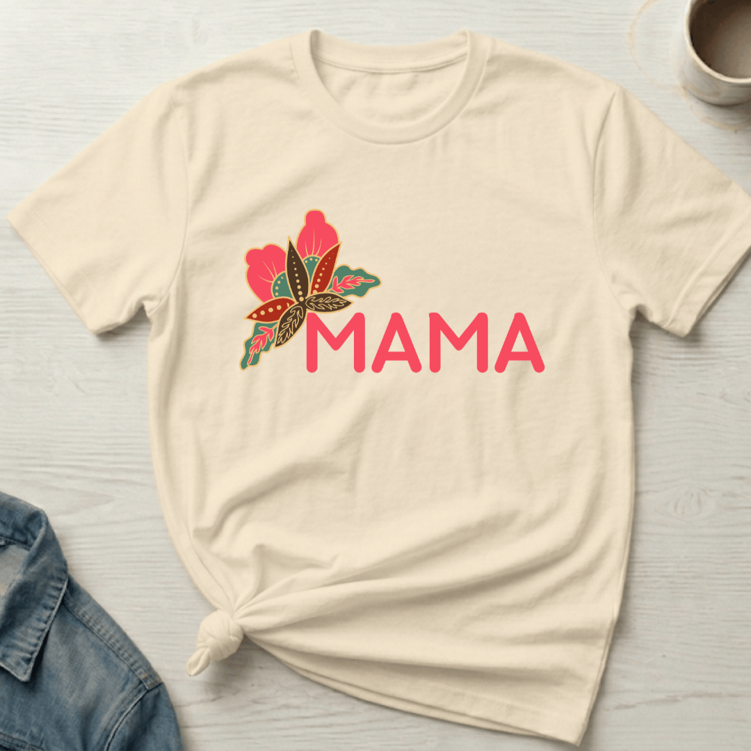 mom life tee that says Bright Floral Mom T-Shirt for moms