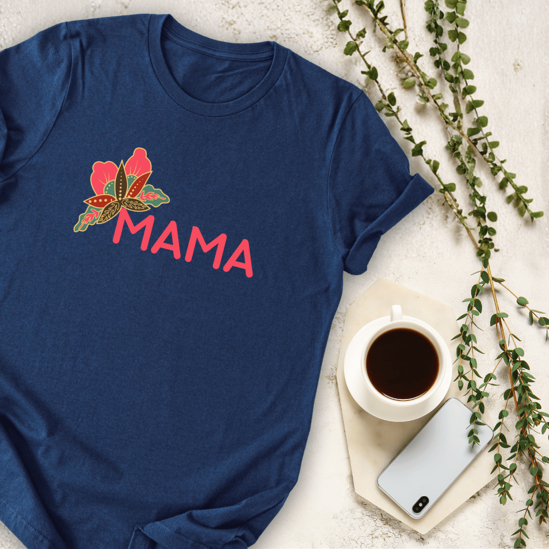 mom life tee that says Bright Floral Mom T-Shirt for moms
