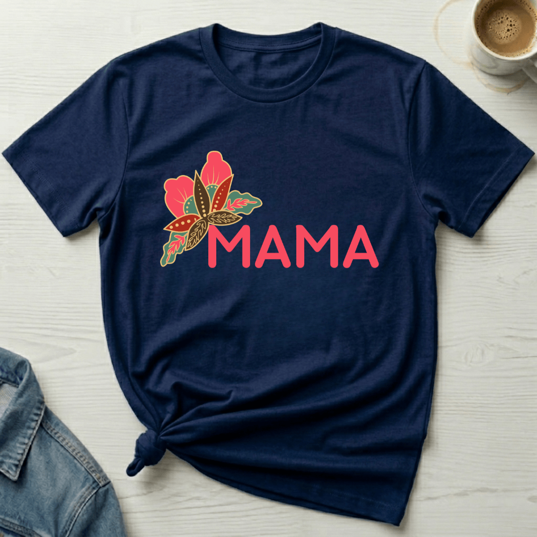 mom life tee that says Bright Floral Mom T-Shirt for moms