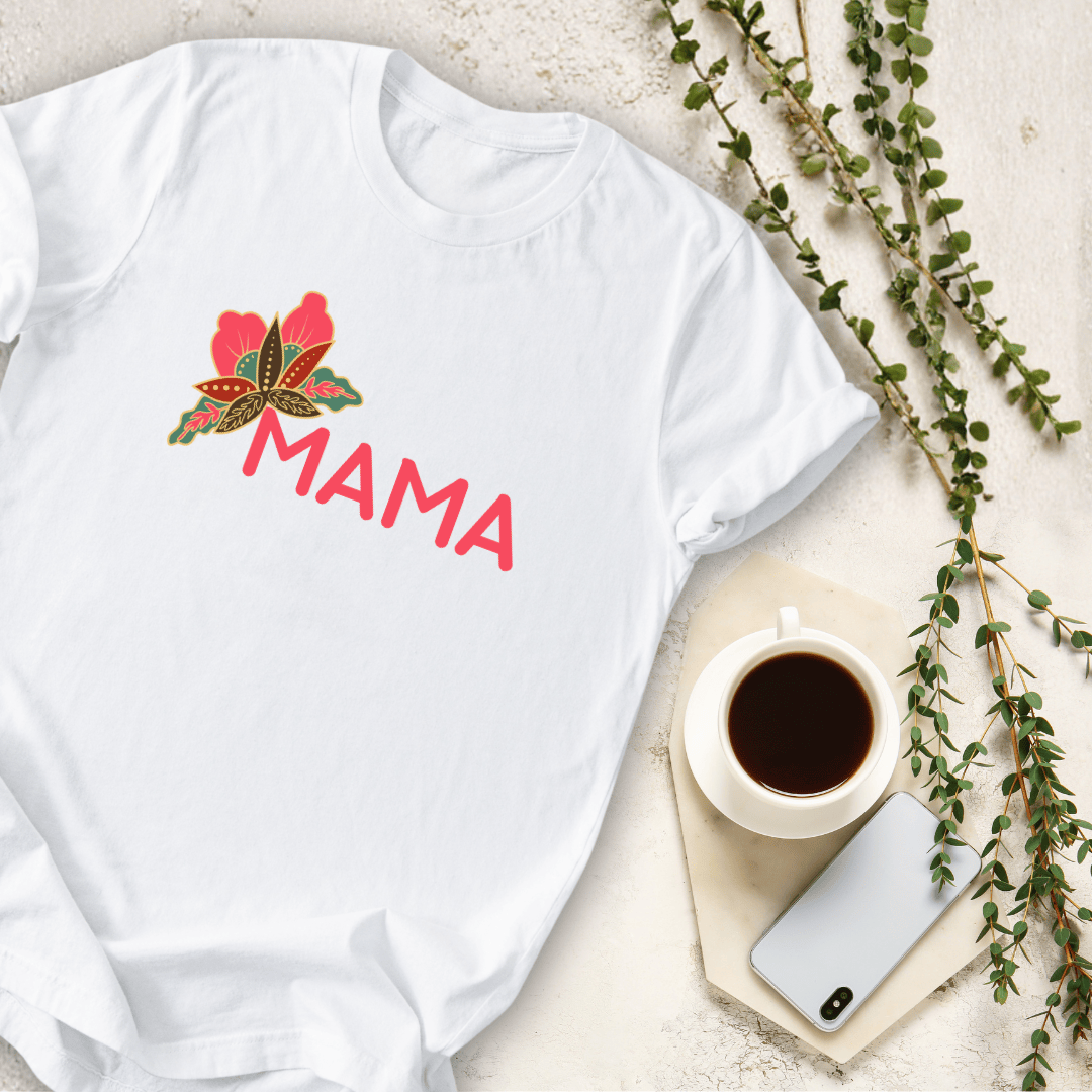 mom life tee that says Bright Floral Mom T-Shirt for moms
