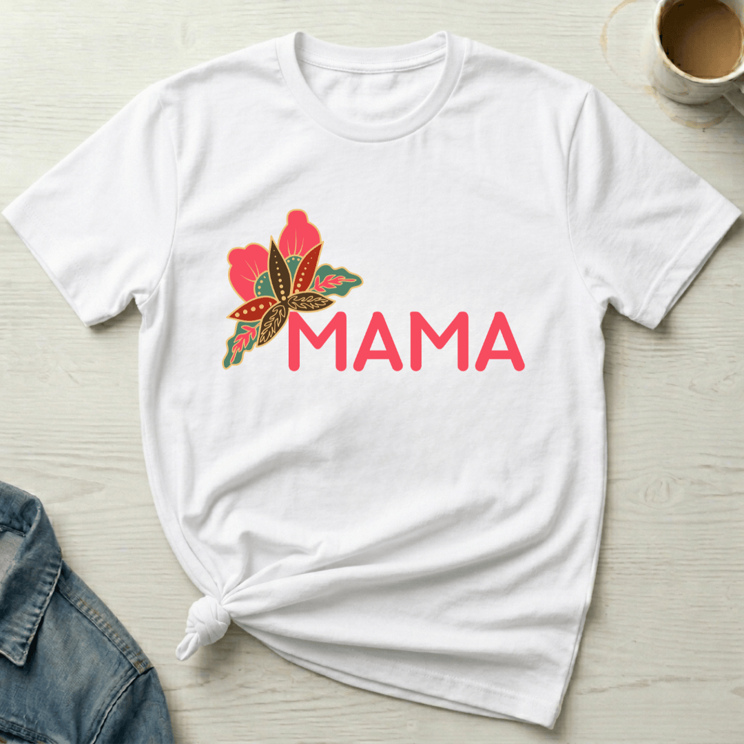 mom life tee that says Bright Floral Mom T-Shirt for moms