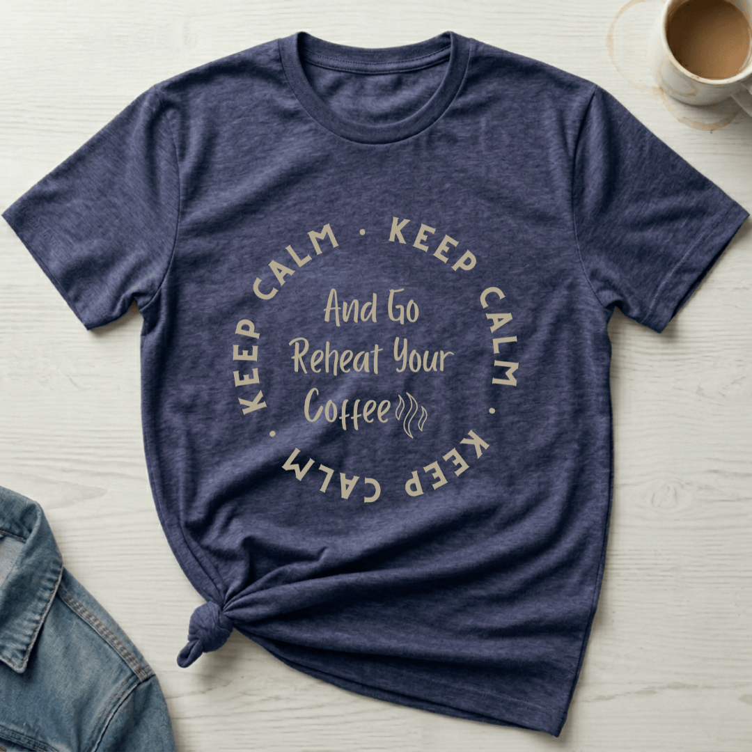 mom life tee that says Calm with Cold Coffee Mom T-Shirt for moms