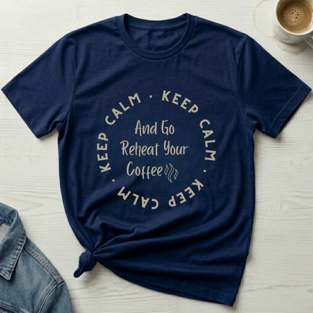 mom life tee that says Calm with Cold Coffee Mom T-Shirt for moms