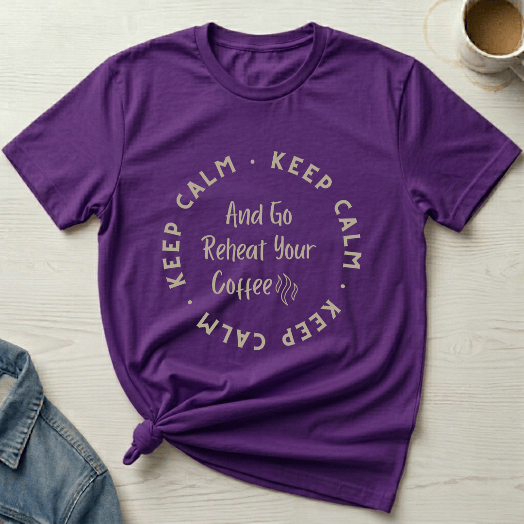 mom life tee that says Calm with Cold Coffee Mom T-Shirt for moms