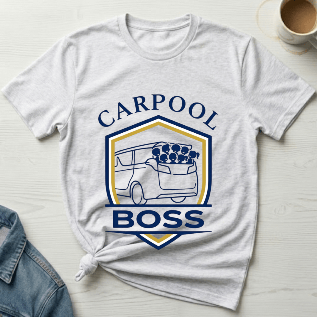 mom life tee that says Carpool Boss Mom T-Shirt for moms