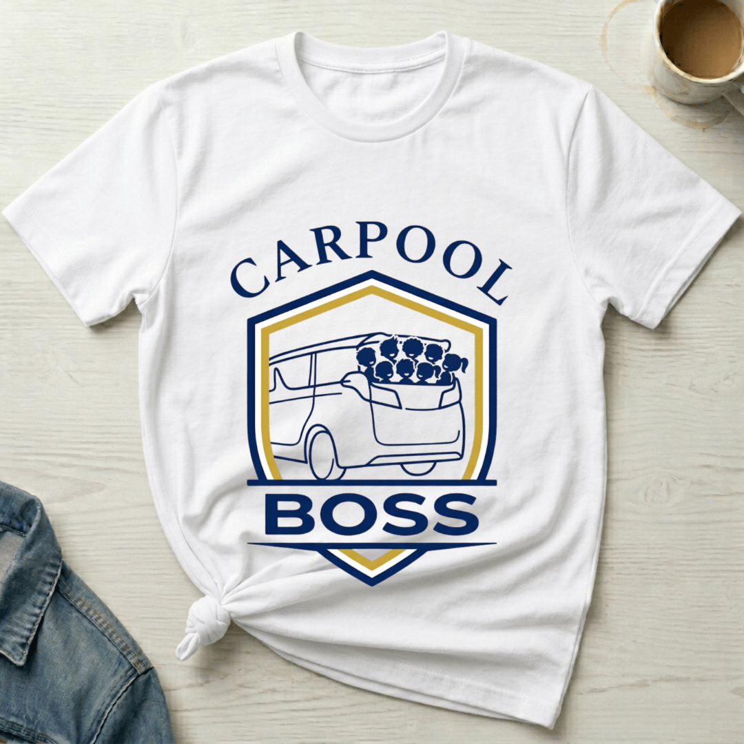 mom life tee that says Carpool Boss Mom T-Shirt for moms