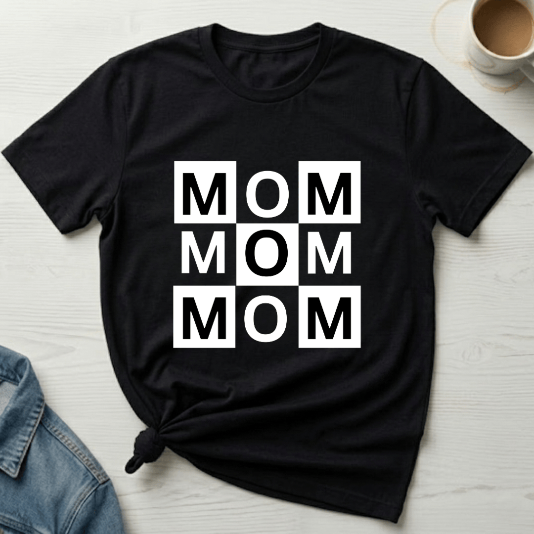 mom life tee that says Checkered Mom T-Shirt for moms