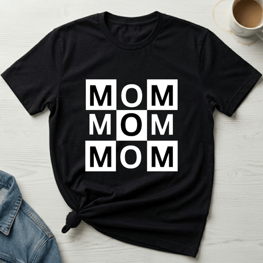 mom life tee that says Checkered Mom T-Shirt for moms
