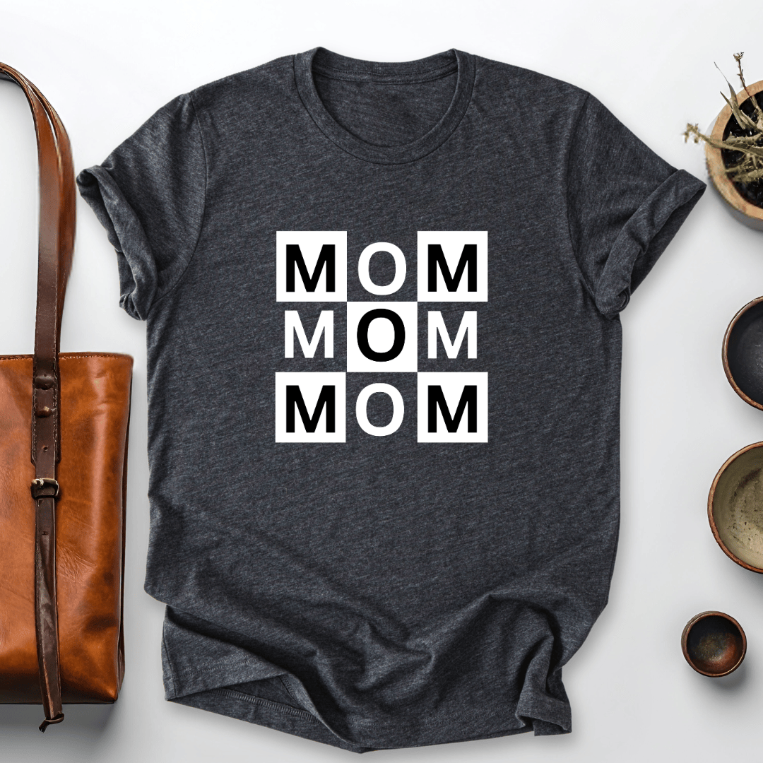 mom life tee that says Checkered Mom T-Shirt for moms