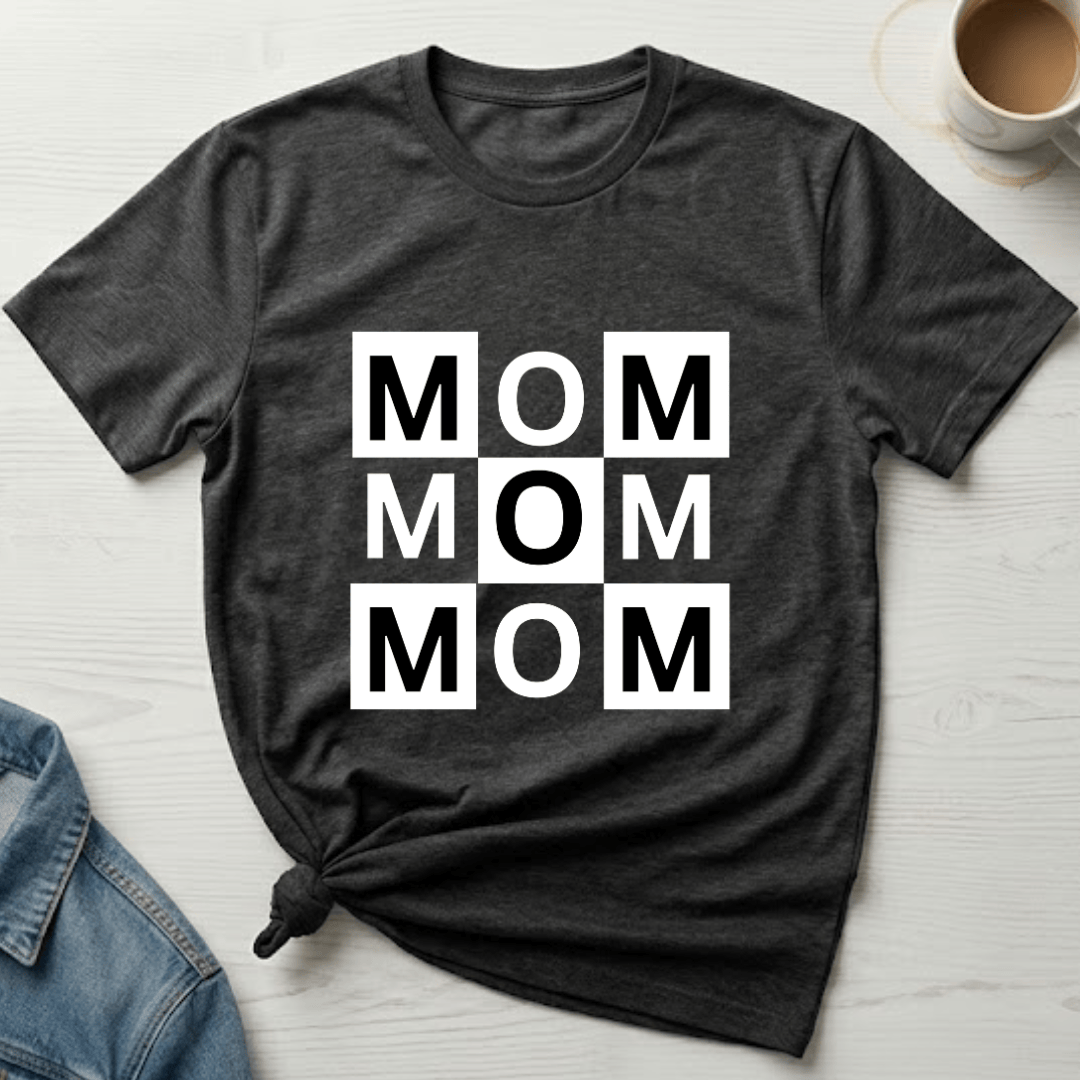 mom life tee that says Checkered Mom T-Shirt for moms