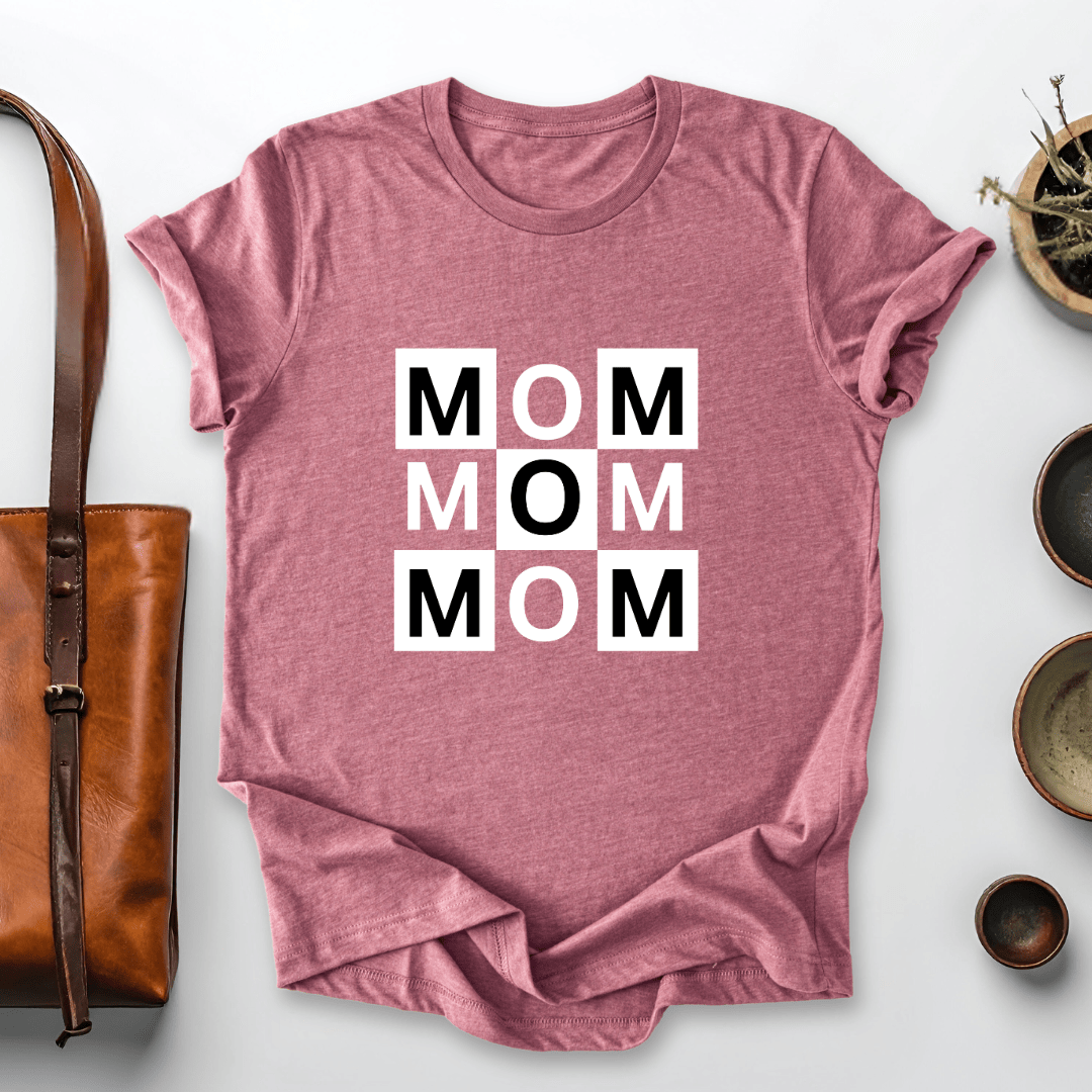 mom life tee that says Checkered Mom T-Shirt for moms