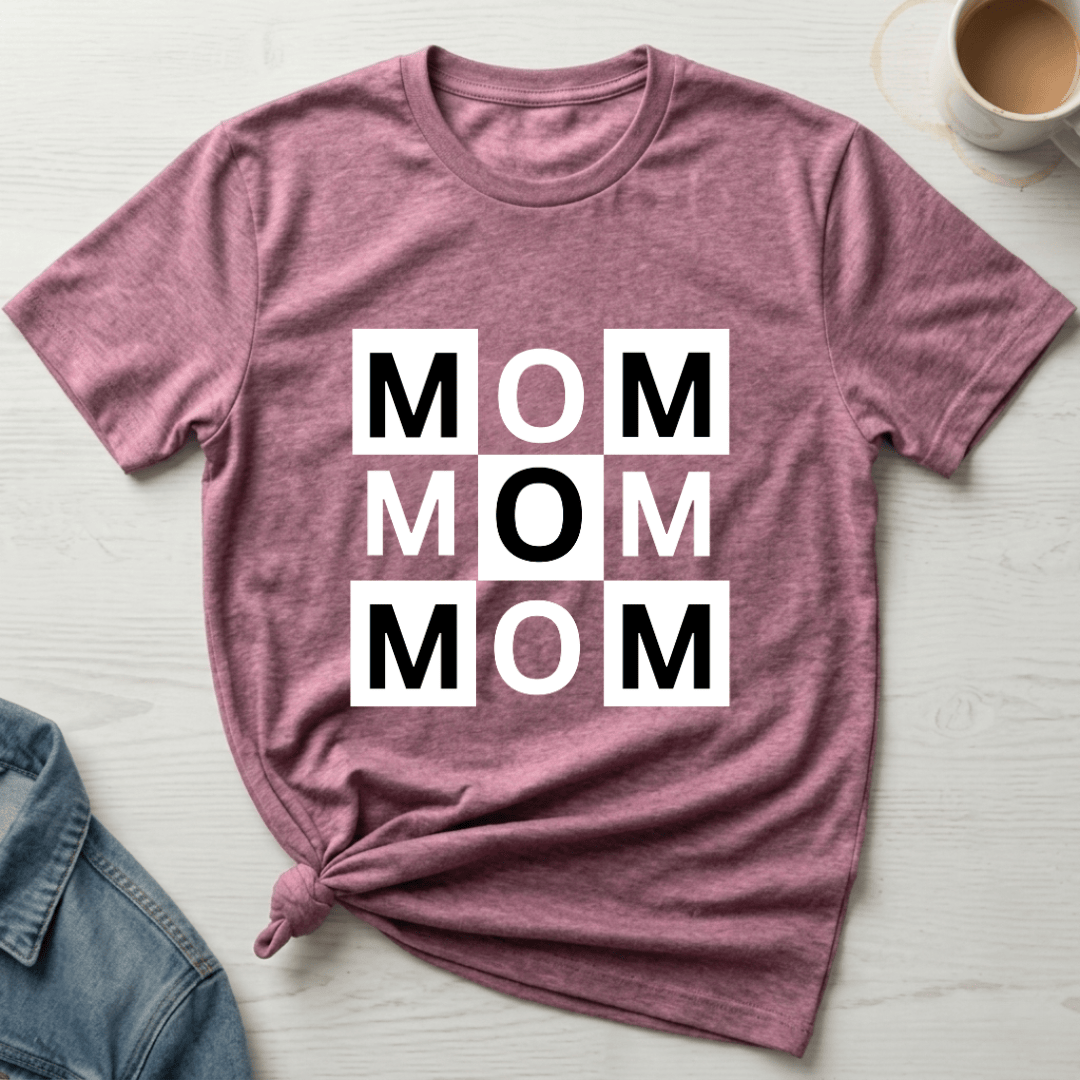 mom life tee that says Checkered Mom T-Shirt for moms