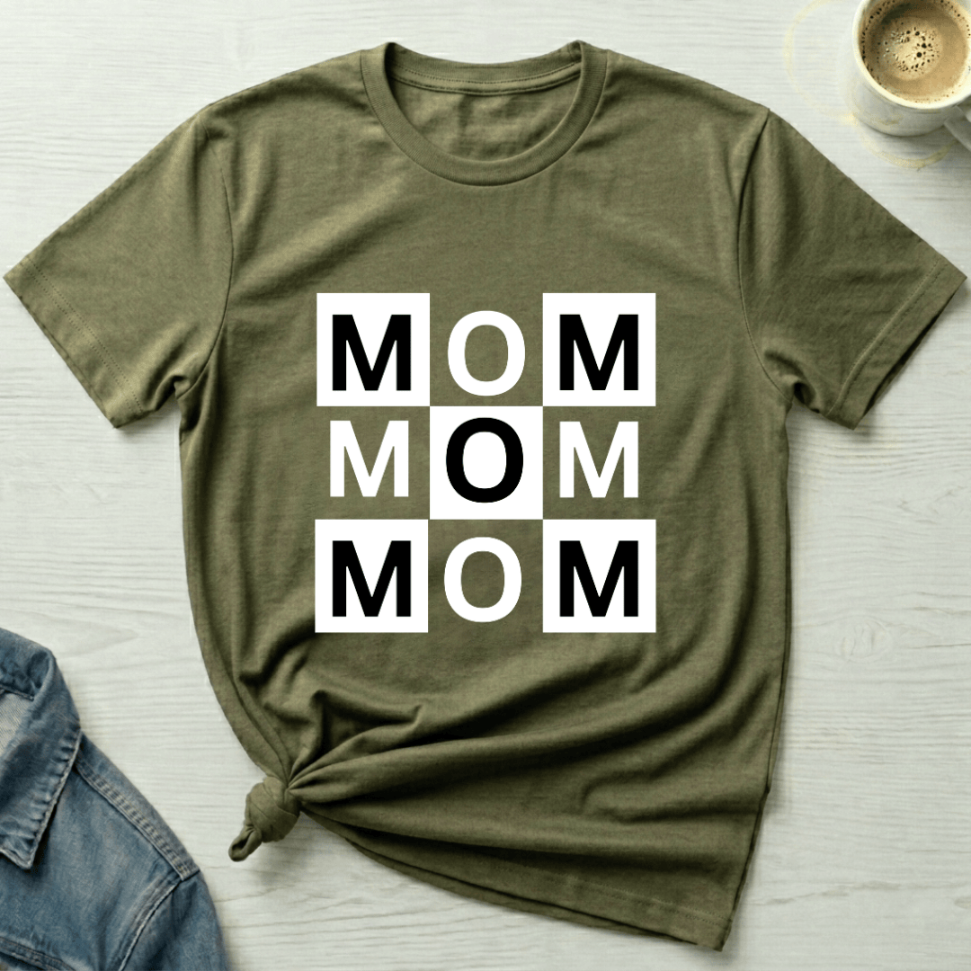 mom life tee that says Checkered Mom T-Shirt for moms