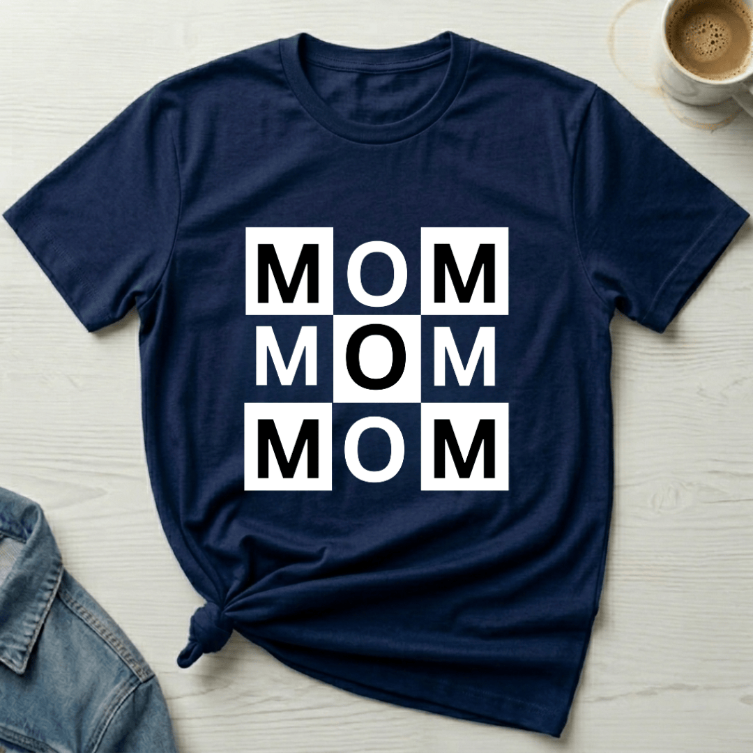 mom life tee that says Checkered Mom T-Shirt for moms
