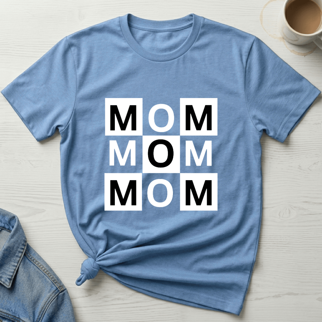 mom life tee that says Checkered Mom T-Shirt for moms