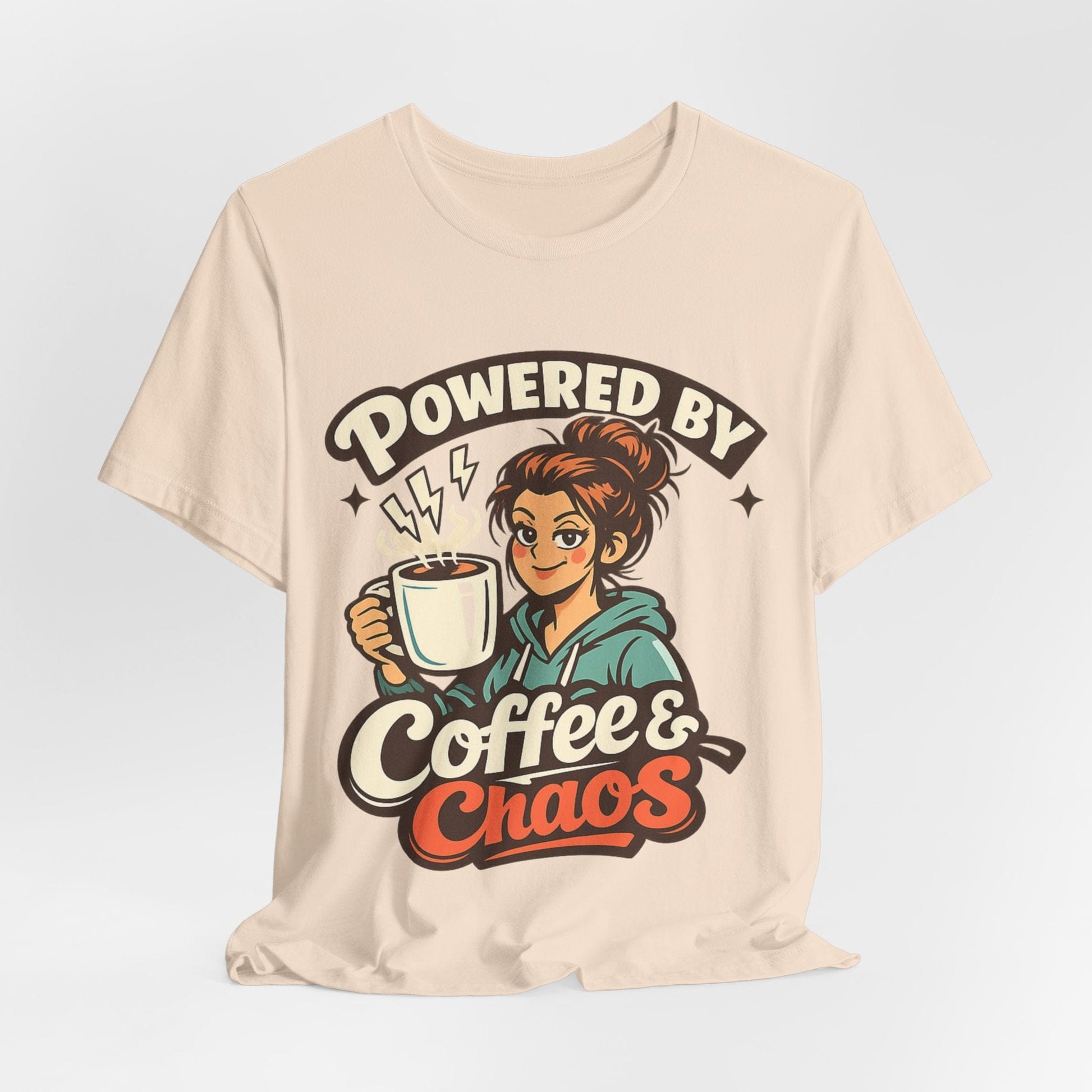 mom life tee that says Coffee & Chaos Mom T-Shirt for moms
