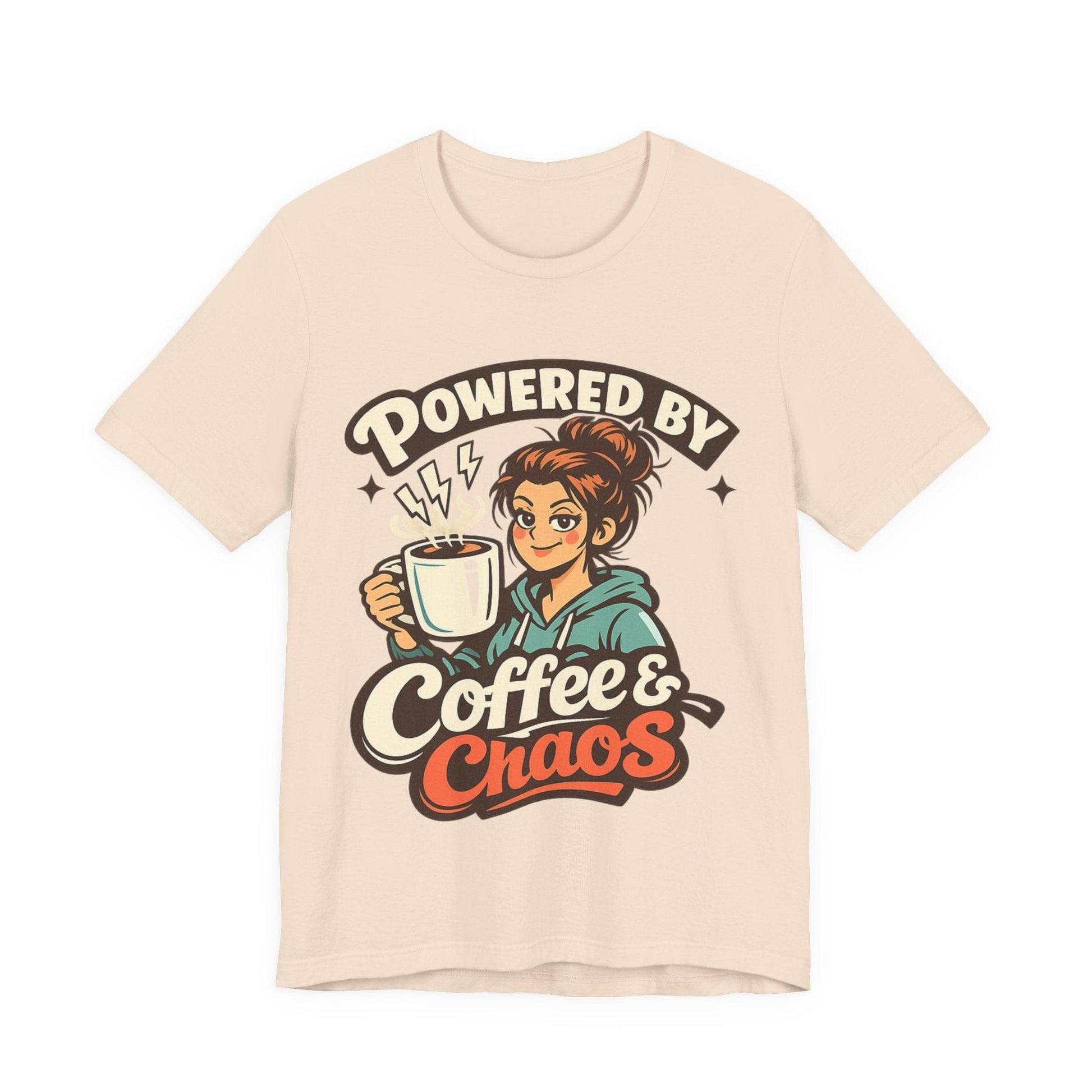 mom life tee that says Coffee & Chaos Mom T-Shirt for moms