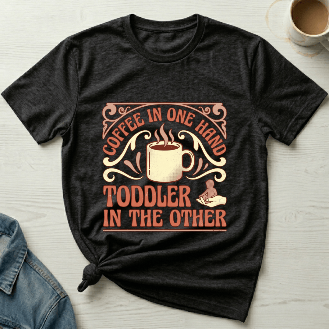mom life tee that says Coffee Plus Toddler Mom T-Shirt for moms