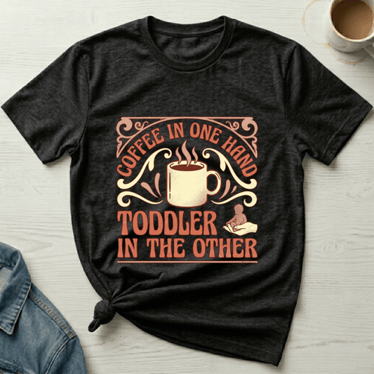 mom life tee that says Coffee Plus Toddler Mom T-Shirt for moms
