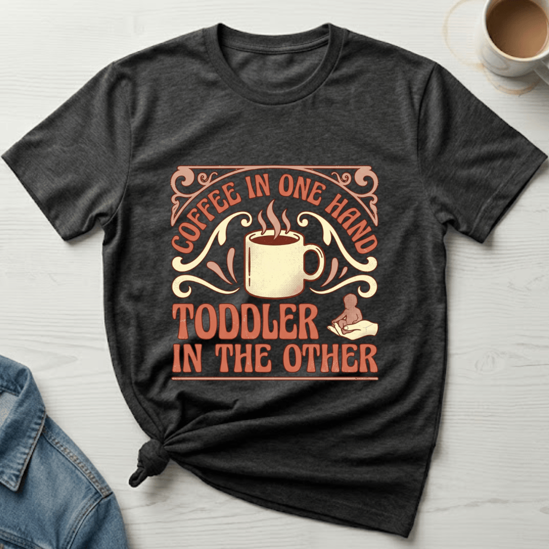 mom life tee that says Coffee Plus Toddler Mom T-Shirt for moms