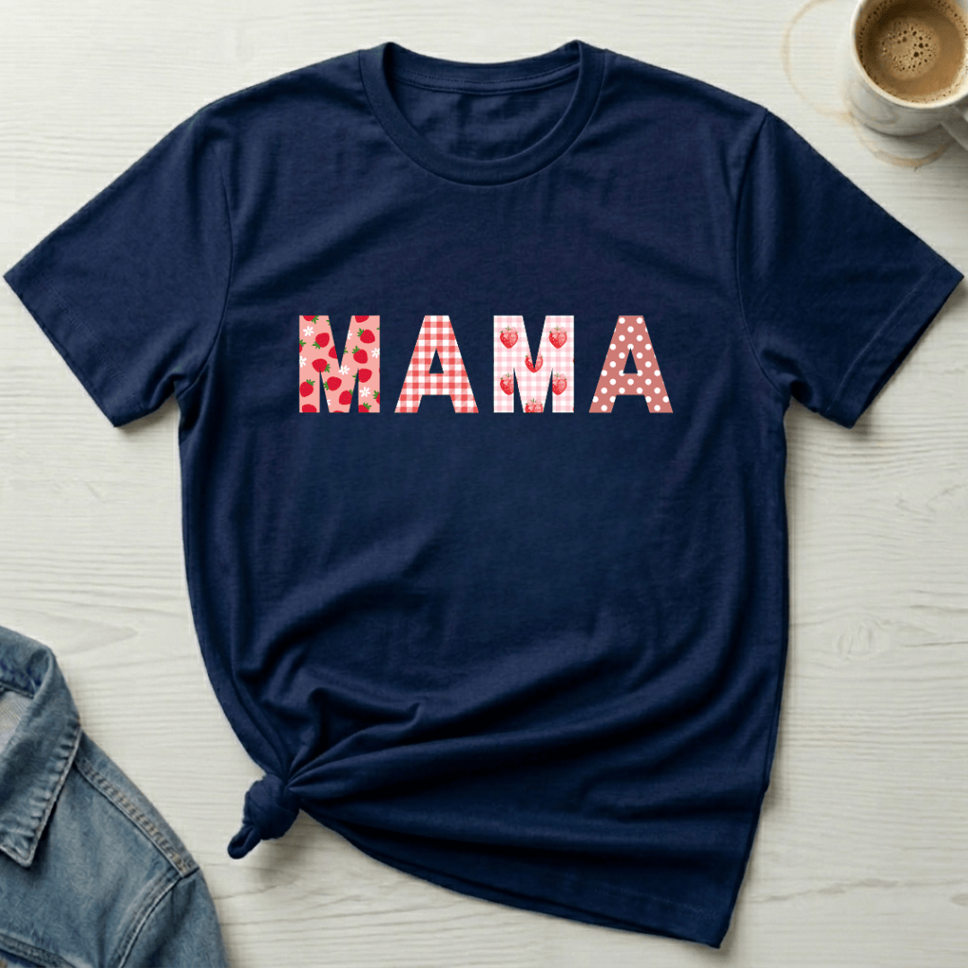 mom life tee that says Cute Strawberry Mom T-Shirt for moms